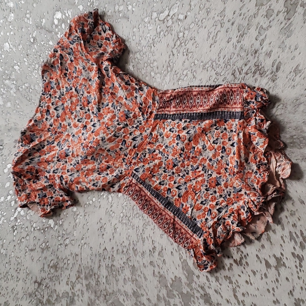 Free People Surf Date Floral Tie Romper Sz12 - Picture 8 of 9